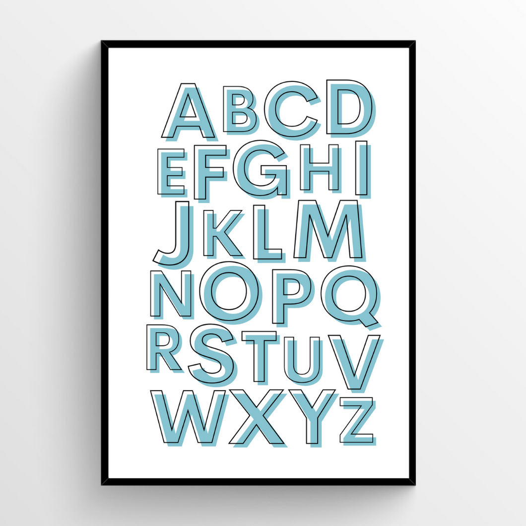 Alphabet Blush Blue - Uppercase