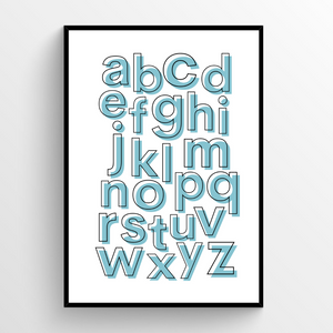 Alphabet Blush Blue - Lowercase