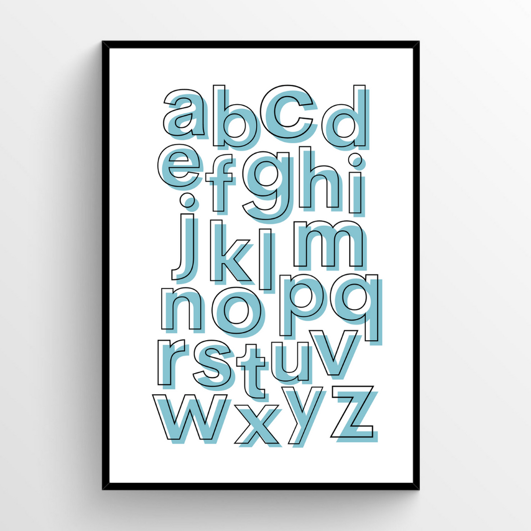 Alphabet Blush Blue - Lowercase