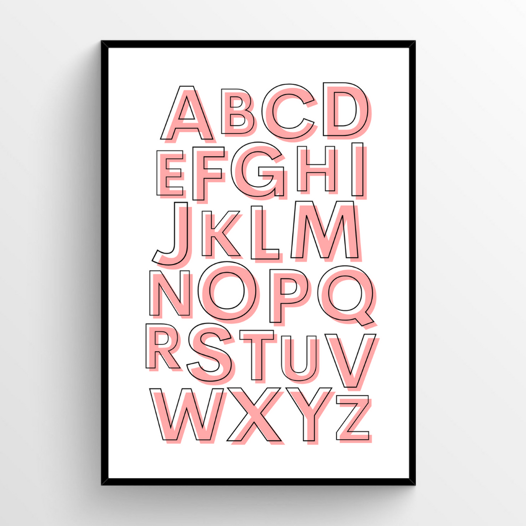 Alphabet Blush Pink - Uppercase