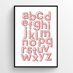 Alphabet Blush Pink - Lowercase