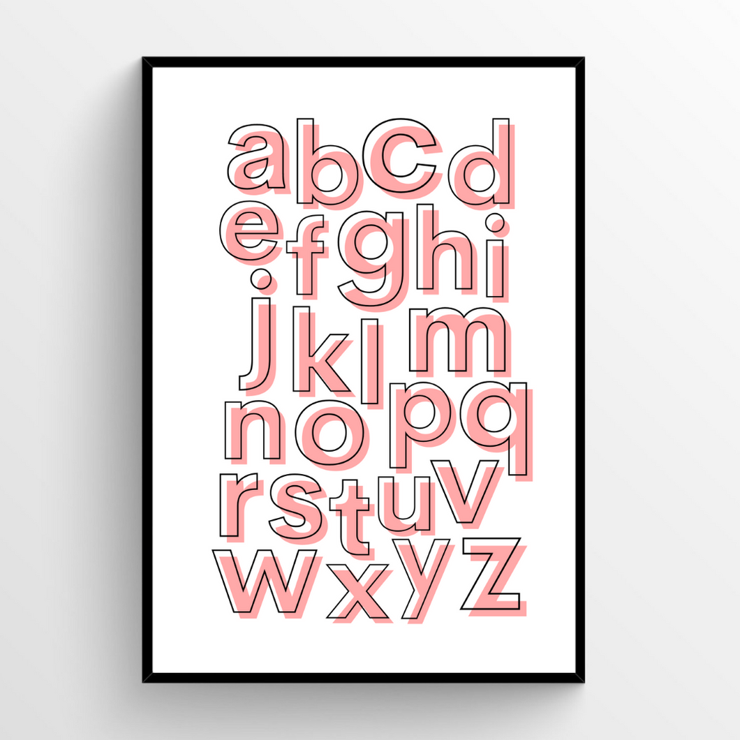 Alphabet Blush Pink - Lowercase