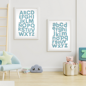 Alphabet Blush Blue - Uppercase